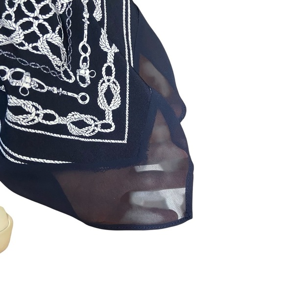 Joseph Ribkoff Bandeau Tunic Asymmetrical Top Size 14 Navy White Nautical Flowy - Picture 6 of 11